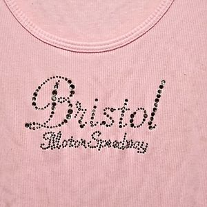 💖Super Cute & Blingy Bristol Motor Speedway Pretty PINK Tank Size Medium